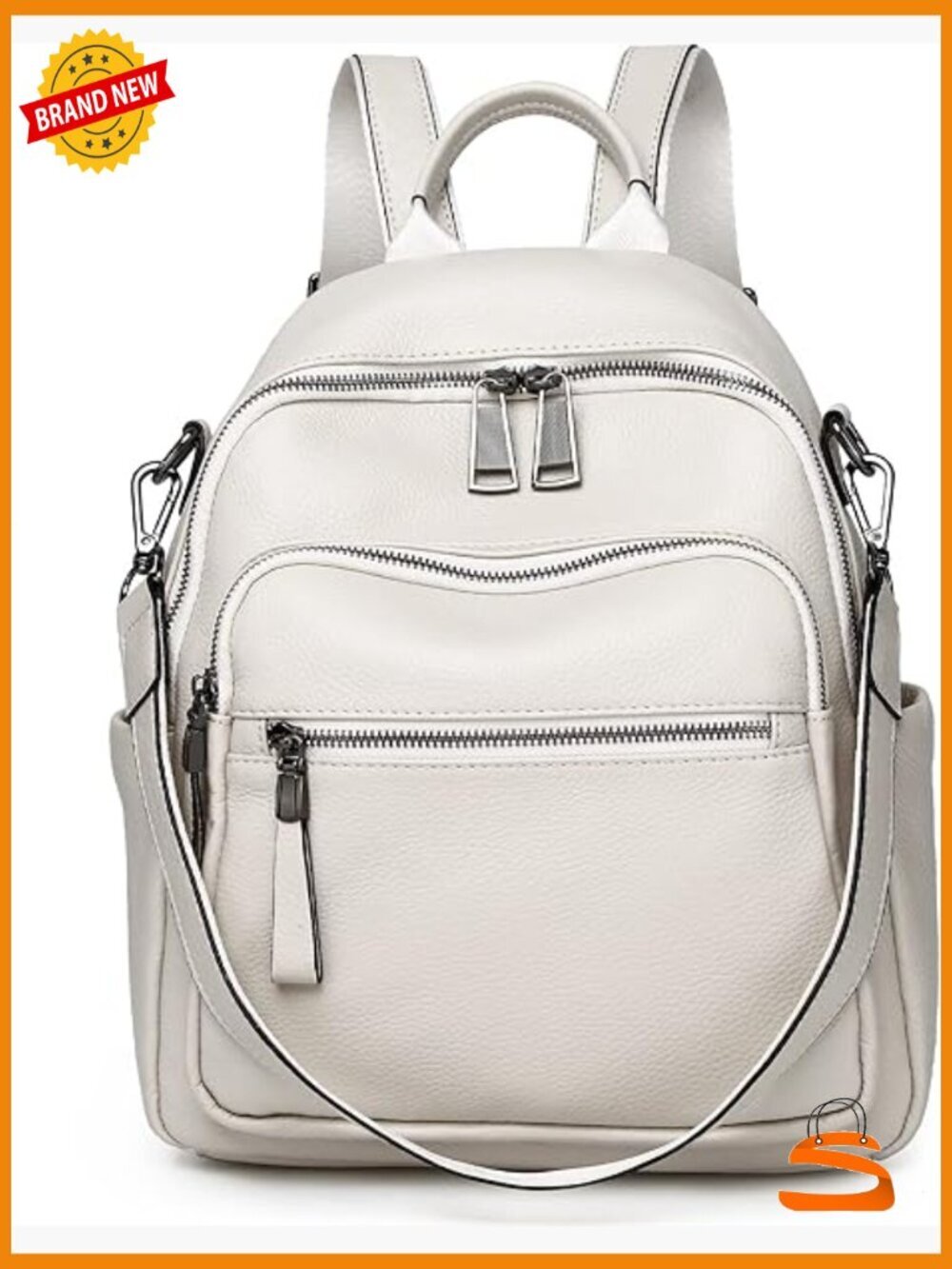 Genuine Leather Backpack Purse Women Real Soft Leather Travel Convertible